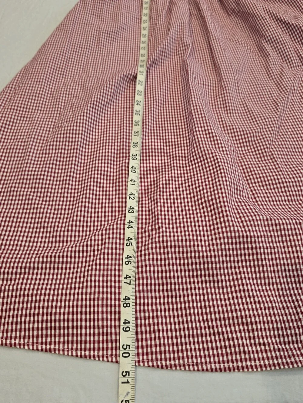 Japna Women’s Medium Red Gingham SunDress Smocked Bodice Long Skirt Pockets - Picture 11 of 13